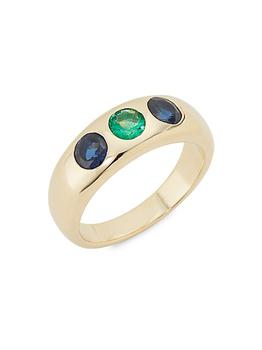 商品Marlo Laz | Gemma 14K Yellow Gold, Blue Sapphire & Emerald Ring,商家Saks Fifth Avenue,价格¥25758图片