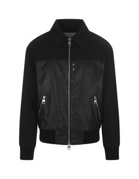 商品Alexander McQueen | ALEXANDER MCQUEEN Leather and Fabric Bomber Jacket,商家Baltini,价格¥23226图片