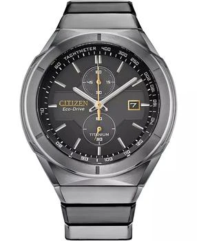 Citizen | Men's Chronograph Armor Eco-Drive Silver-Tone Titanium Bracelet Watch 44mm,商家Macy's,价格¥3976