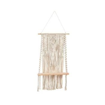 NEARLY NATURAL | Hand Crafted Woven Wall Hanging with Shelf, 2.5' x 1.5',商家Macy's,价格¥325
