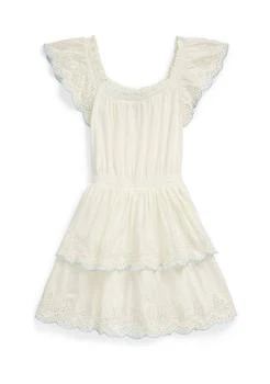 Ralph Lauren | Lauren Childrenswear Girls 7 16 Eyelet Tiered Cotton Jersey Dress,商家Belk,价格¥171
