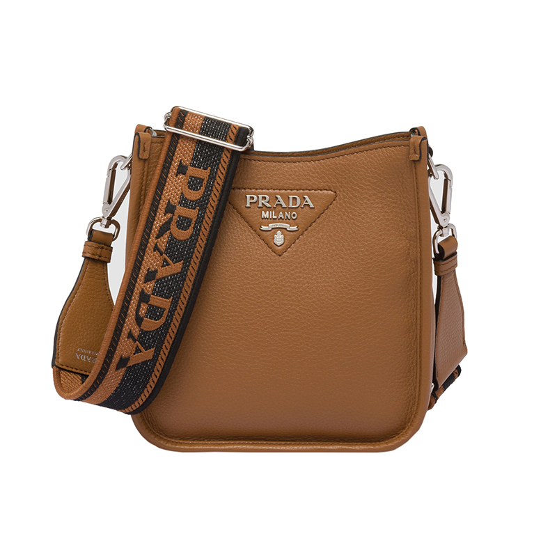 美国prada包, Prada | PRADA/普拉达 22新款 女士mini焦糖色皮革金色徽标拆卸织物肩带单肩斜挎包1BH191_2DKV_F02Z8_V_3OO商品图片 包邮包税