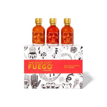 商品Gourmet, Mini Skull Bottle Hot Sauce Gift Set, Set of 3图片