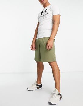 Under Armour | Under Armour Training tech shorts with side logo in khaki商品图片,