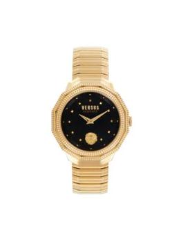 推荐37MM Gold IP Stainless Steel Studded Bracelet Watch商品