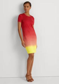 女装拉夫劳伦连衣裙, Ralph Lauren | Dip-Dyed Short-Sleeve Jersey Dress商品图片 4折