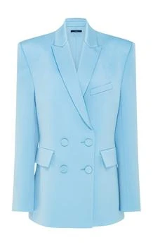 推荐Alex Perry - Wells Satin Crepe Blazer - Blue - AU 8 - Moda Operandi商品