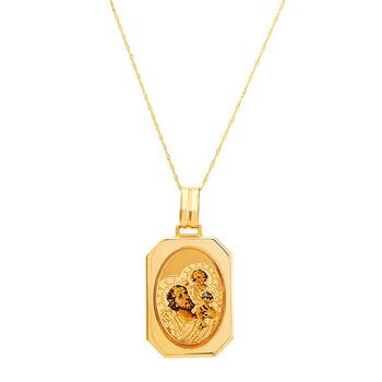 商品Italian Gold | Polished Solid Saint Christopher Medallion on 18" Chain 14K Yellow Gold,商家Macy's,价格¥4181图片