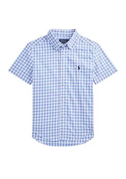 Ralph Lauren | Lauren Childrenswear Boys 2 7 Gingham Poplin Short Sleeve Shirt,商家Belk,价格¥187