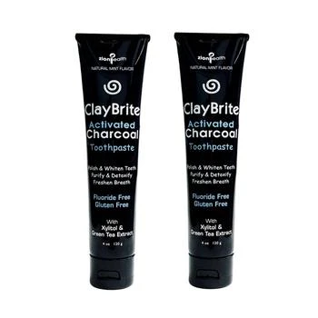 Zion Health | Claybrite Activated Charcoal Toothpaste Set of 2 Pack, 8oz,商家Macy's,价格¥113