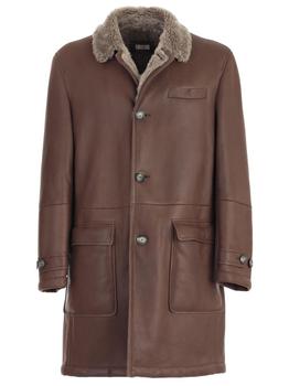 brunello cucinelli jacket, Brunello Cucinelli | Brunello Cucinelli Single Breasted Leather Coat商品图片 6.2折