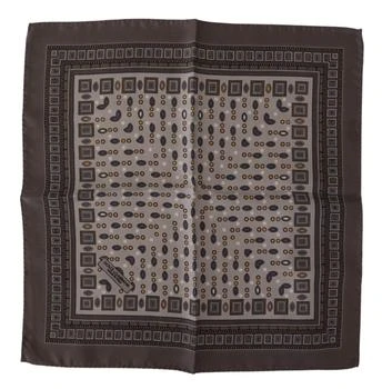 Dolce & Gabbana | Dolce & Gabbana Brown Silk Pocket Square Handkerchief Scarf,商家SEYMAYKA,价格¥1184