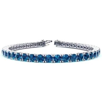 SSELECTS | 9 3/4 Carat Blue Diamond Tennis Bracelet In 14 Karat White Gold, 7 1/2 Inches,商家Premium Outlets,价格¥37205