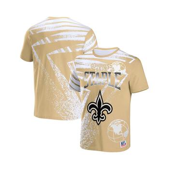 NFL Properties | Men's NFL X Staple Cream New Orleans Saints Team Slogan All Over Print Short Sleeve T-shirt商品图片,
