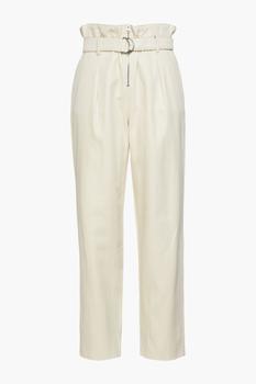 ba&sh | Andrea belted cotton and linen-blend twill straight-leg pants商品图片,2.5折