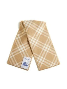 Burberry | Burberry Checkered Logo Patch Scarf,商家Cettire,价格¥3176