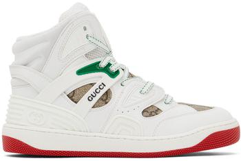 古驰高帮鞋, Gucci | 白色 Gucci Basket 儿童高帮运动鞋商品图片 