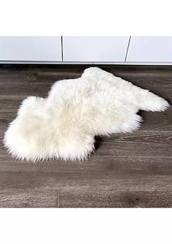 商品Genuine Sheepskin Area Rug Natural Fur Seat Cover Bedside Carpet w/Comb图片