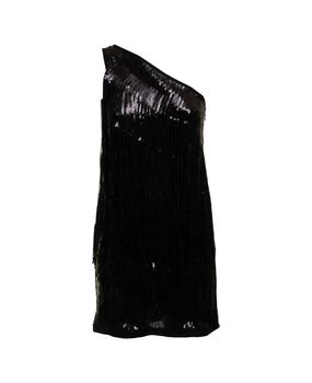 时尚pinko连衣裙女装, PINKO | Pinko Woman's One Shoulder  Black Sequins Dress商品图片 8.2折
