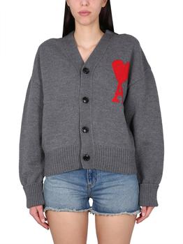 商品AMI | AMI Ami de Coeur Intarsia-Knitted Cardigan,商家Cettire,价格¥2789图片