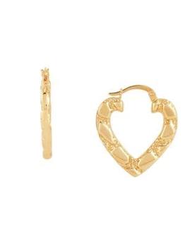 商品Saks Fifth Avenue | 14K Yellow Gold Heart Shaped Hoop Earrings,商家Saks OFF 5TH,价格¥2533图片