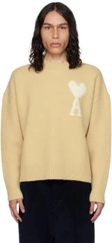 AMI | Beige Ami de Cœur Sweater,商家Ssense US,价格¥5163