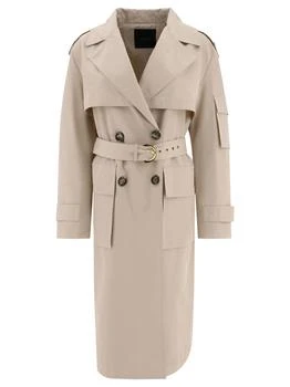 PINKO | Trench Coat In Technical Gabardine Coats Beige,商家Wanan Luxury,价格¥2668