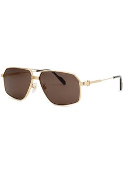 卡地亚眼镜图片, Cartier | Première De Cartier gold-tone aviator-style sunglasses商品图片 
