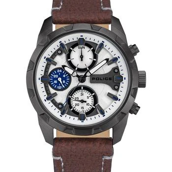 推荐Men's Nayara Collection Brown Genuine Leather Strap Watch 42mm商品