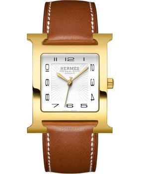 推荐Hermes H Hour Quartz 30.5mm Gold Plated Case Unisex Watch 036844WW00商品