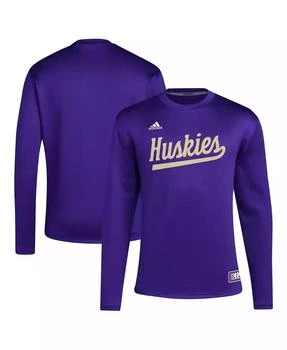 Adidas | Men's Purple Washington Huskies Reverse Retro Baseball Script Pullover Sweatshirt,商家Macy's,价格¥599