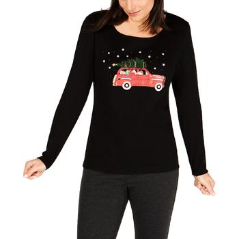 Karen Scott | Karen Scott Womens Graphic Long Sleeves Pullover Sweater商品图片,3.5折×额外9折, 额外九折