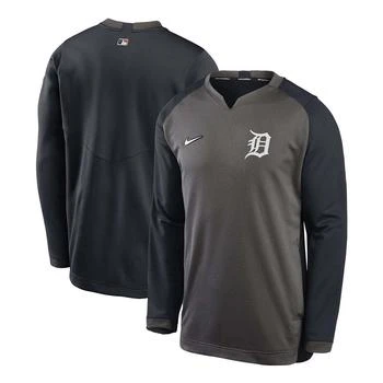推荐Men's Charcoal, Navy Detroit Tigers Authentic Collection Thermal Crew Performance Pullover Sweatshirt商品