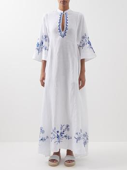 Thierry Colson | Rachel embroidered linen kaftan商品图片,额外7折, 额外七折