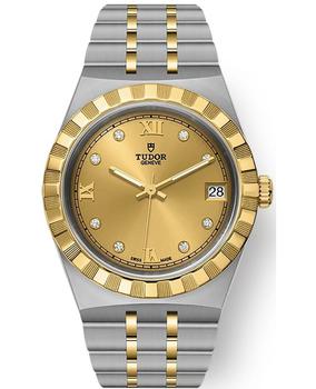 Tudor | Tudor Royal Champagne Diamond Dial Stainless Steel and Yellow Gold Unisex Watch M28403-0006商品图片,9.4折, 独家减免邮费