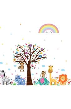 久光贴, WALPLUS | Happy London Zoo With Rainbow Wall Stickers商品图片 6.7折