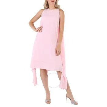 推荐Pale Candy Pink Drape Detail Satin Crepe Shift Dress商品