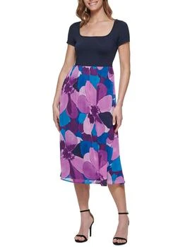 DKNY | Womens Floral Print Nylon Midi Dress 5.6折