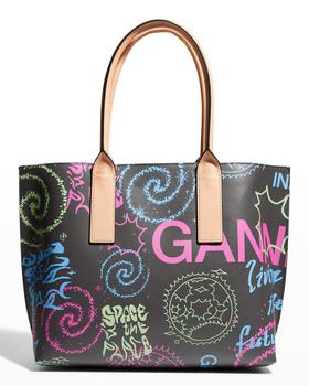 ganni包, Ganni | Banner Logo Graphic Tote Bag商品图片 2.4折