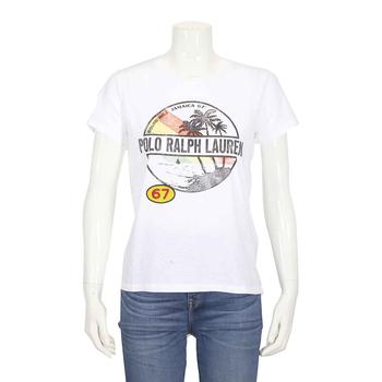 商品Ralph Lauren | Polo Ralph Lauren Ladies Logo Print T-Shirt in White, Size X-Small,商家Jomashop,价格¥232图片
