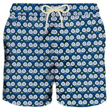 商品Mc2 Saint Barth | MC2 Saint Barth Man Light Fabric Swim Shorts With Padel Print,商家Italist,价格¥971图片