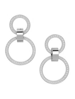 商品Swarovski | Hollow Rhodium-Plated Crystal Circular Drop Earrings,商家Saks Fifth Avenue,价格¥1473图片