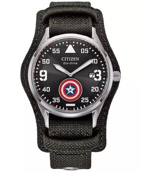 Citizen | Eco-Drive Men's Marvel Captain America Forever Gray Fabric Strap Watch 40mm,商家Macy's,价格¥2466