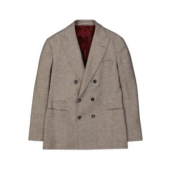 推荐Brunello Cucinelli Double-Breasted Wool Jacket商品