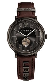 推荐V-Circle Manifesto Edition Leather Strap Watch, 42mm商品