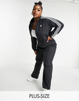 adidas plus, Adidas | adidas Originals Plus adicolor three stripe boilersuit in black商品图片 6折