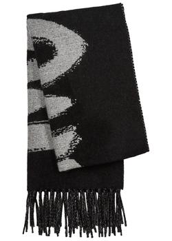 推荐Black graffiti-intarsia wool scarf商品