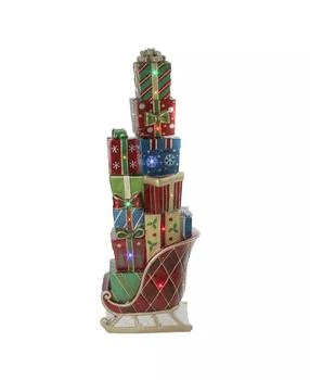 Northlight | 60" LED Lighted Commercial Grade Sleigh Stacked with Presents Fiberglass Christmas Decoration,商家Macy's,价格¥8492