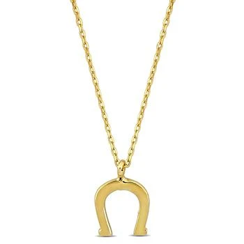 Mimi & Max | Mimi & Max Horseshoe Pendant with Chain in 14k Yellow Gold - 17 in,商家Premium Outlets,价格¥697