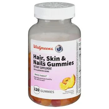 Walgreens | Hair, Skin & Nails Gummies Natural Lemon, Peach & Pineapple,商家Walgreens,价格¥93